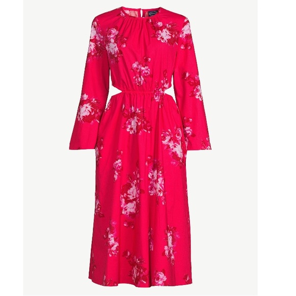 NWT Scoop Side Cut Out MIDI Dress - Medium ,Orchid Floral Pink - Picture 6 of 6
